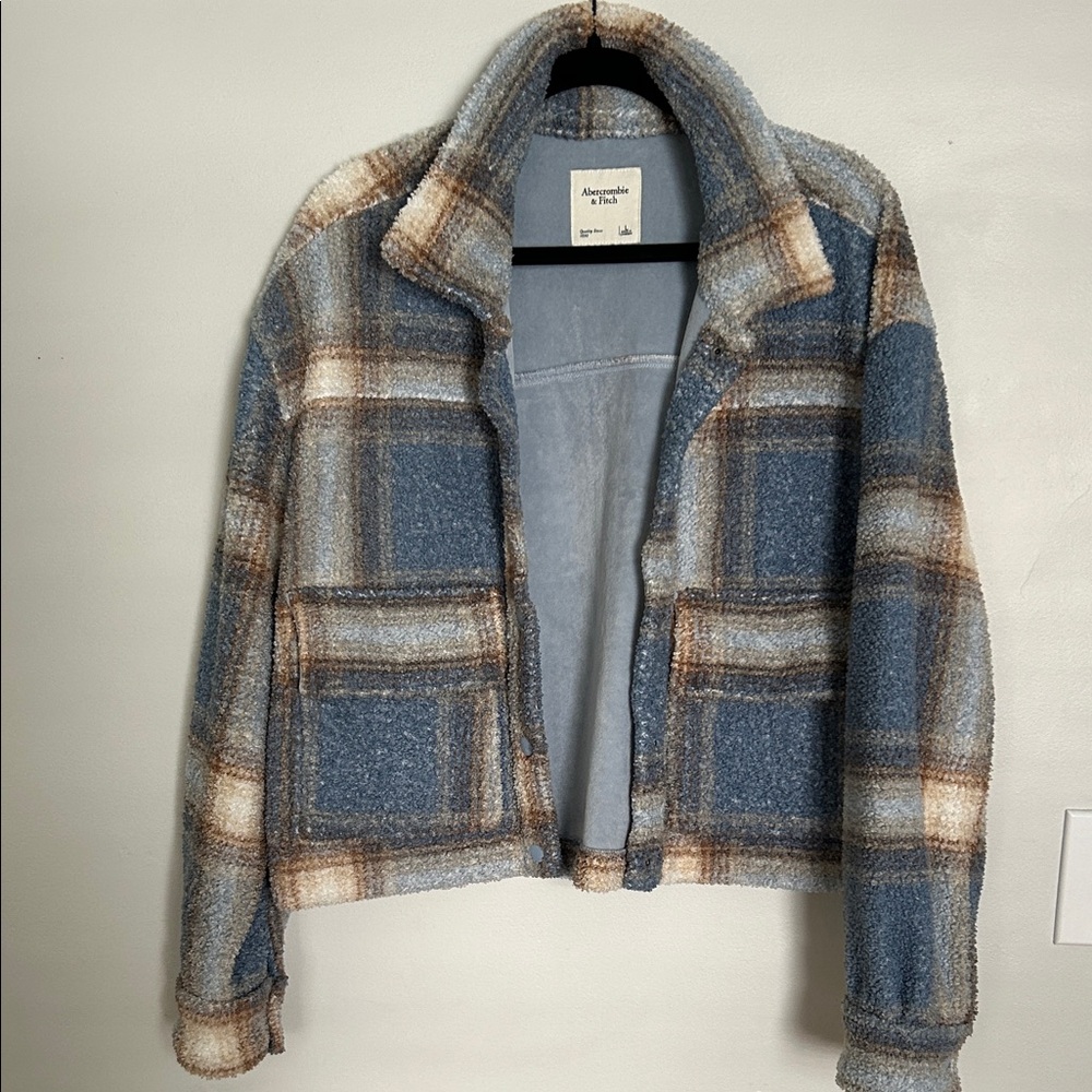 Abercrombie & Fitch Women's Blue Plaid Jacket